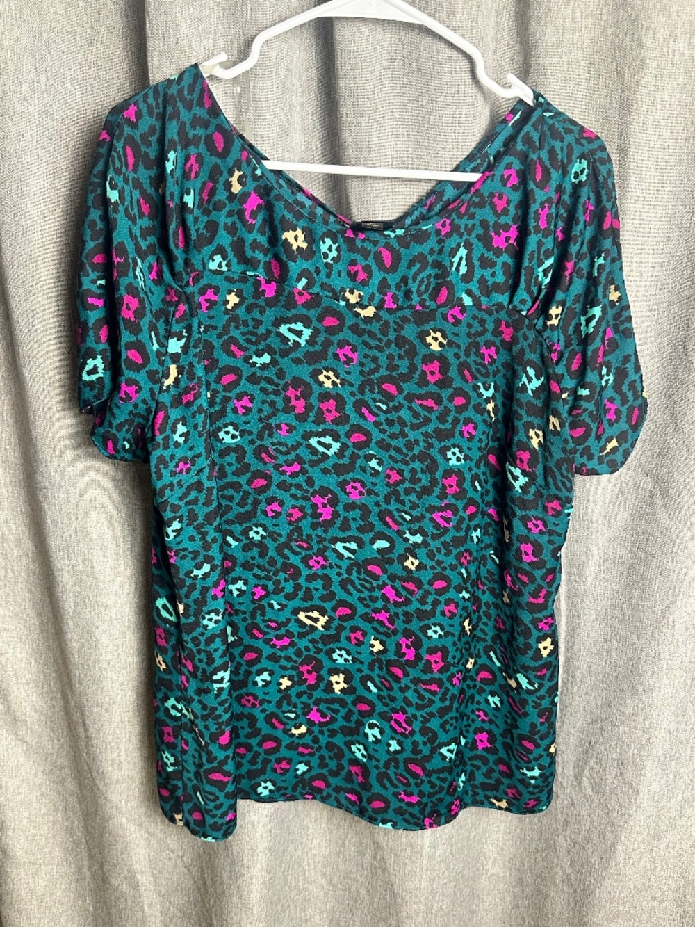 Worthington Multicolor Leopard Print Blouse - Size XL
